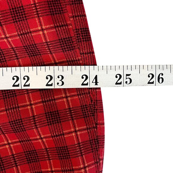 Croft & Barrow Womens Red Plaid Straight-Leg Mid Rise Stretch Pants 18 Short NWT - Picture 13 of 15